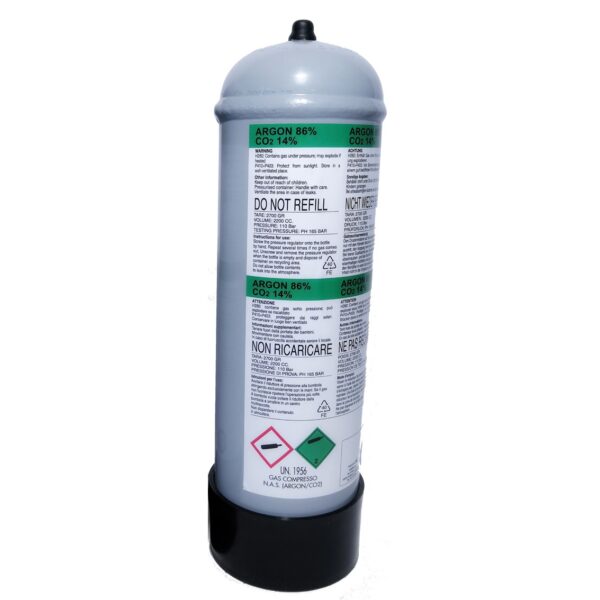 Bombola Gas Non Ricaricabile 2,2L Miscela 86% AR – 14% CO2