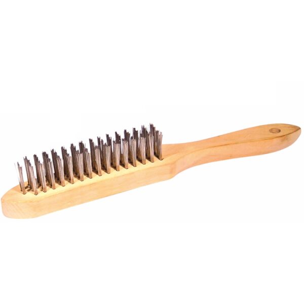 SPAZZOLA LEGNO 4 RANGHI INOX 290mm