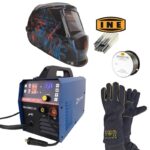 ARCMAX MAXMIG 135+ Maschera Auto-Oscurante KRAKEN PRO + Guanti in Crosta + Elettrodi + Filo No Gas